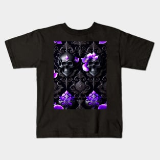 Glossy Gothic Skull Pattern Kids T-Shirt